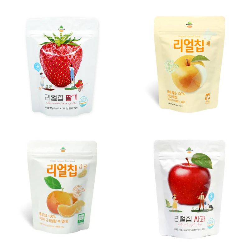 리얼 과일칩 국내산 동결건조 건강식 아이 간식 딸기 배 사과 감귤 4종
